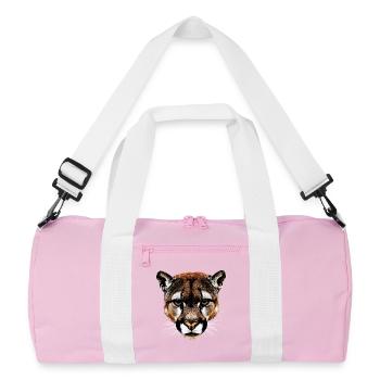 Panther Leopard Raubkatze Süße Großkatze Katzen - Recycelte Duffel Bag - Rosa/Weiß - Vorne