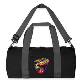 Dragon barbu lézard Dragon barbu Dragons barbus mignons - Sac de sport recyclé - noir/gris graphite - Devant