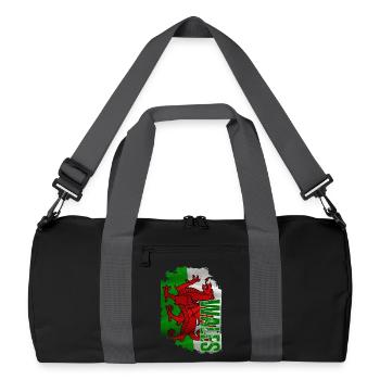 Drapeau gallois vertical, fierté galloise - Sac de sport recyclé - noir/gris graphite - Devant
