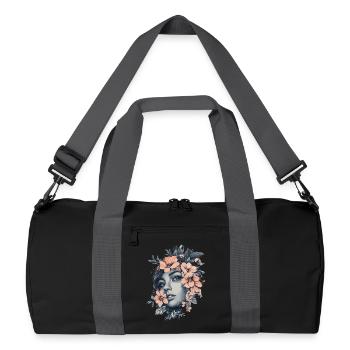 Femme Tête Fleurs Journée Internationale de la Femme Abstrait Créatif - Sac de sport recyclé - noir/gris graphite - Devant