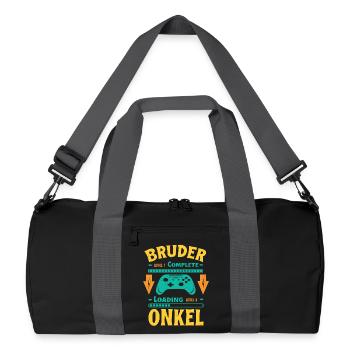 Ich Werde Onkel 2026 Laden Schwangerschaft Geburt - Recycelte Duffel Bag - Schwarz/Graphitgrau - Vorne
