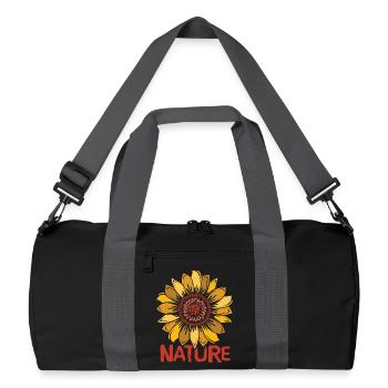 Illustration de tournesol de la nature - Logo de belle fleur - Sac de sport recyclé - noir/gris graphite - Devant