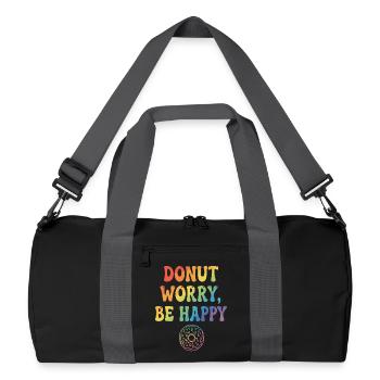Donut Worry, Be Happy – Donut - Recycelte Duffel Bag - Schwarz/Graphitgrau - Vorne