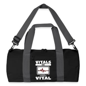 VITALS ARE VITAL - NURSE GIFT - Recycled Duffel Bag - black/graphite grey - Front