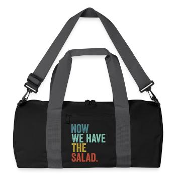 Denglisch Now We Have The Salad - Recycelte Duffel Bag - Schwarz/Graphitgrau - Vorne