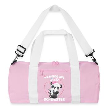Announcing offspring I'm going to be a big sister in 2027 - Recycled Duffel Bag - pink/white - Front