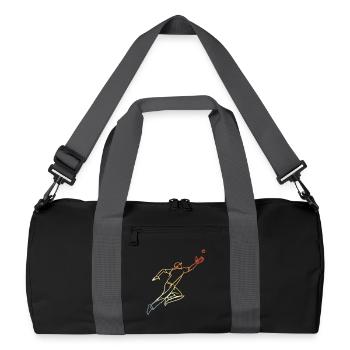 Cricketer Skizze Vintage Look - Recycelte Duffel Bag - Schwarz/Graphitgrau - Vorne