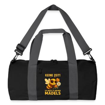 Drôle d’apiculteur abeilles miel motif pas de temps - Sac de sport recyclé - noir/gris graphite - Devant