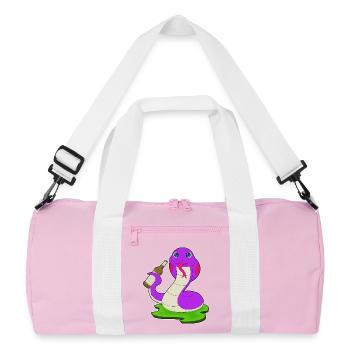 Schlange Flasche Bier - Recycelte Duffel Bag - Rosa/Weiß - Vorne