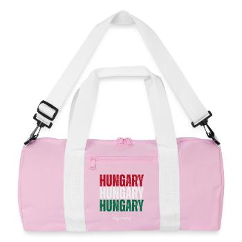 Ungarischer Stolz, ich liebe Ungarn - Recycelte Duffel Bag - Rosa/Weiß - Vorne