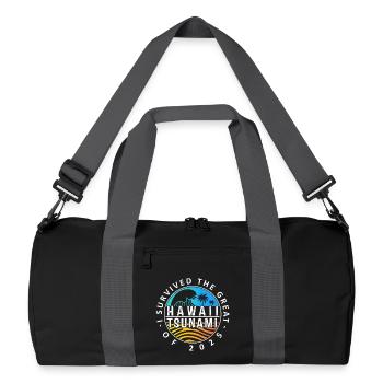 Hawaii Tsunami Survival Badge - Recycled Duffel Bag - black/graphite grey - Front