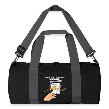 Rouleau de papier toilette d’urgence votre travail pourrait être pire - Sac de sport recyclé - noir/gris graphite - Devant