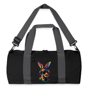 Kangaroo Australia Outback Wild Cute Kangaroos - Recycled Duffel Bag - black/graphite grey - Front