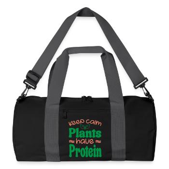 Keep Calm Plants Have Protein - Vegan Vegetarian - Sac de sport recyclé - noir/gris graphite - Devant