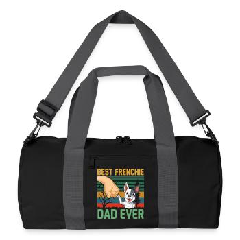 Meilleur papa Frenchie de tous les temps - Funny French Bulldog - Sac de sport recyclé - noir/gris graphite - Devant