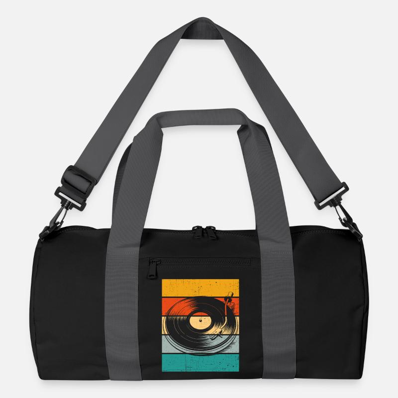 Retro Vinyl Turntable Recycled Duffel Bag