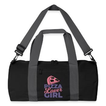 Girl who loves pizza - Recycled Duffel Bag - black/graphite grey - Front