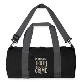 In This Age Truth Is The Crime Quote - Recycelte Duffel Bag - Schwarz/Graphitgrau - Vorne