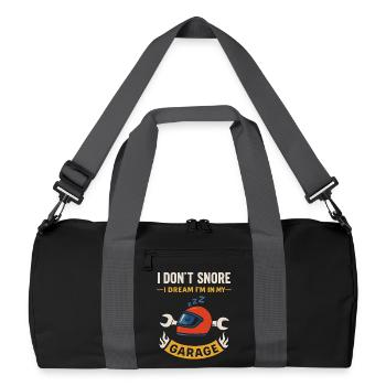 I Snore Not Funny Craftsman Saying - Recycled Duffel Bag - black/graphite grey - Front