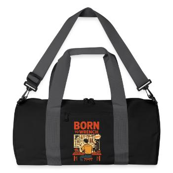 Born To Wrench Garage Mechanic Funny - Recycled Duffel Bag - black/graphite grey - Front