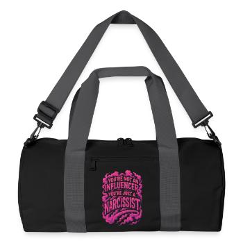You're not an influencer you're just a narcissist - Recycled Duffel Bag - black/graphite grey - Front