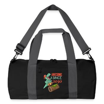 Dino Skater Birthday 2030 - Recycled Duffel Bag - black/graphite grey - Front