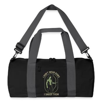 I Don't Wear Bows I Shoot Them archer saying - Recycled Duffel Bag - black/graphite grey - Front