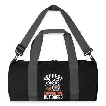 Archery saying sister archery - Recycled Duffel Bag - black/graphite grey - Front