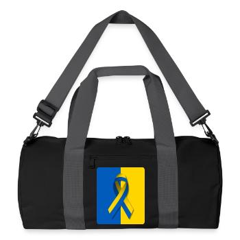 Ukraine Peace Loop Flag - Recycled Duffel Bag - black/graphite grey - Front