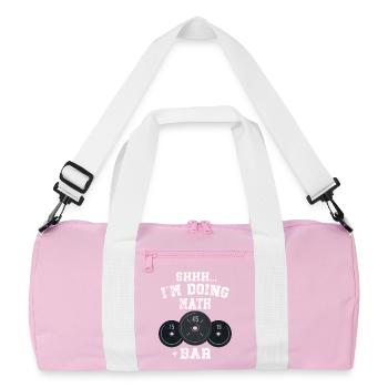 Chut, je fais des exercices de musculation avec des barres de poids mathématiques - Sac de sport recyclé - rose/blanc - Devant