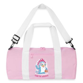 Walross Punk Rocker Halloween  - Recycelte Duffel Bag - Rosa/Weiß - Vorne