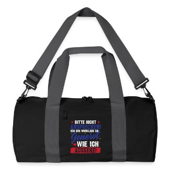 Malle NICHT ANSPRECHEN Mallorca Party Lustig - Recycelte Duffel Bag - Schwarz/Graphitgrau - Vorne