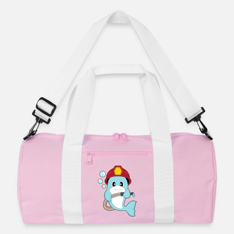 Dolphin fireman fire hose fire department Recycled Duffel Bag
