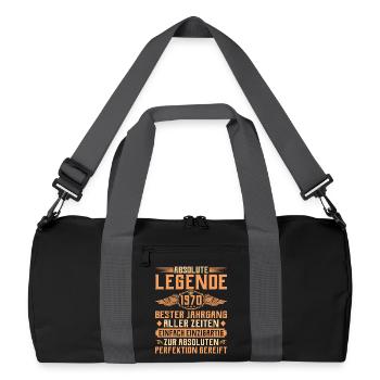 55th birthday - Legend since 1970 - Recycled Duffel Bag - black/graphite grey - Front