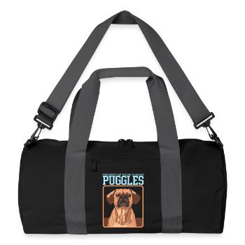 Chiens Puggle Propriétaire de chien Cadeau pour propriétaire de chien - Sac de sport recyclé - noir/gris graphite - Devant