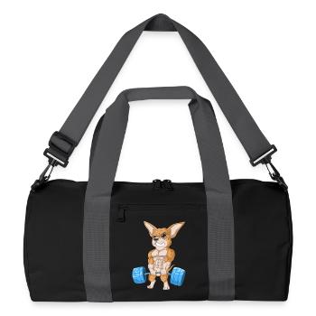 Chihuahua Weightlifting - Recycled Duffel Bag - black/graphite grey - Front