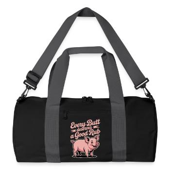 BBQ Griller Grilling Saying Funny - Recycled Duffel Bag - black/graphite grey - Front
