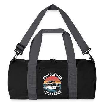Pontoon Captain Pontoon Boat Saying - Recycled Duffel Bag - black/graphite grey - Front