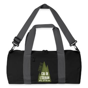 COL DE L’ISERAN ALT 2770 Meter - Recycelte Duffel Bag - Schwarz/Graphitgrau - Vorne