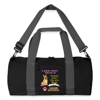 Amateur de livres Berger allemand - Sac de sport recyclé - noir/gris graphite - Devant