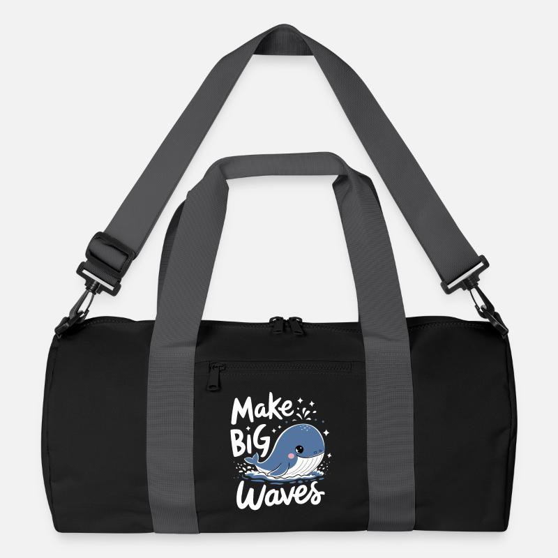  Ozean Schutz: Große Wellen Schlagen Mit - Recycelte Duffel Bag - Schwarz/Graphitgrau