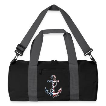 Patriotic Anchor Boat Captain Independence Day - Recycled Duffel Bag - black/graphite grey - Front