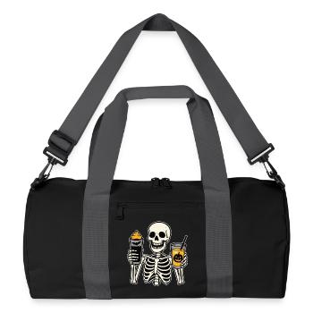 Halloween Skeleton Drinks - Recycled Duffel Bag - black/graphite grey - Front