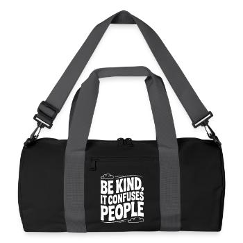 Be Kind It Confuses People - Recycled Duffel Bag - black/graphite grey - Front