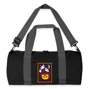 Ghost, Halloween Party Costume - Postage Stamp - Recycled Duffel Bag - black/graphite grey - Front