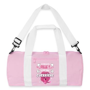 Guerrière Octobre Rose Ruban Cancer Sein - Sac de sport recyclé - rose/blanc - Devant
