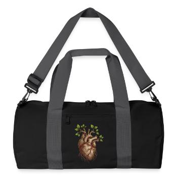 Lebendiges Baumherz - Recycelte Duffel Bag - Schwarz/Graphitgrau - Vorne
