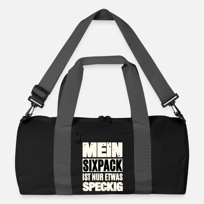 Funny Six-Pack Saying - Recycled Duffel Bag - black/graphite grey