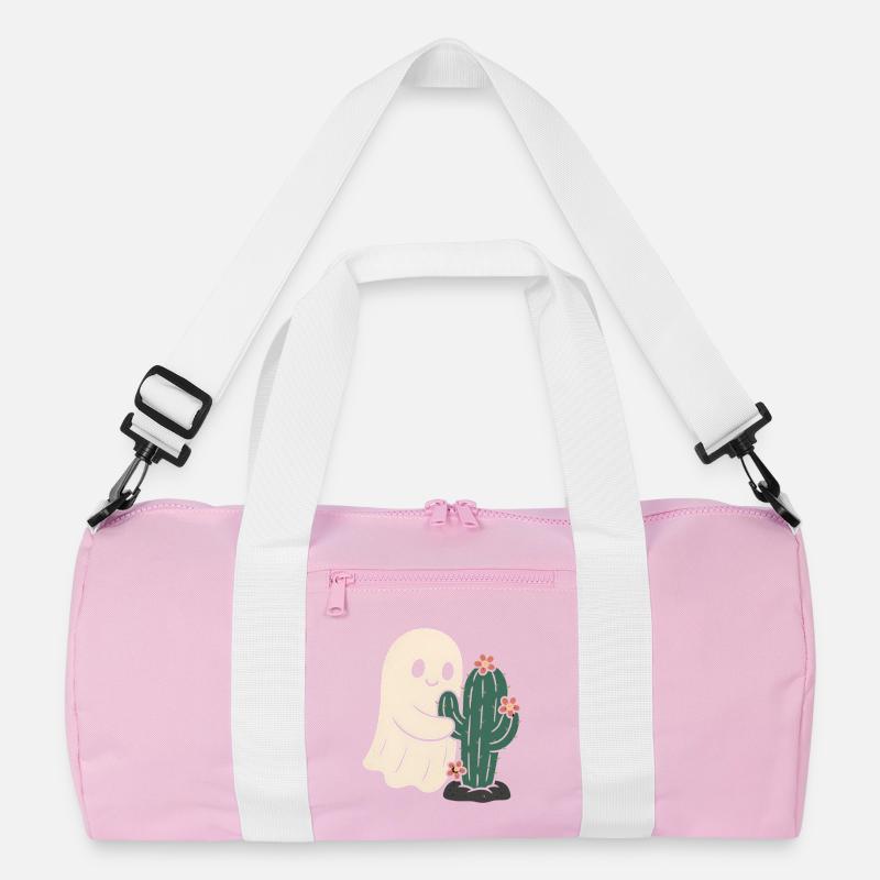 Playful ghost with cactus design Recycled Duffel Bag
