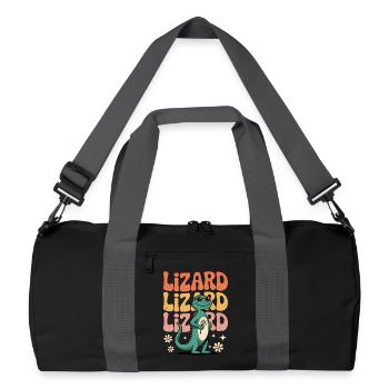 Lézard Mème Drôle Ambiance Weirdcore - Sac de sport recyclé - noir/gris graphite - Devant